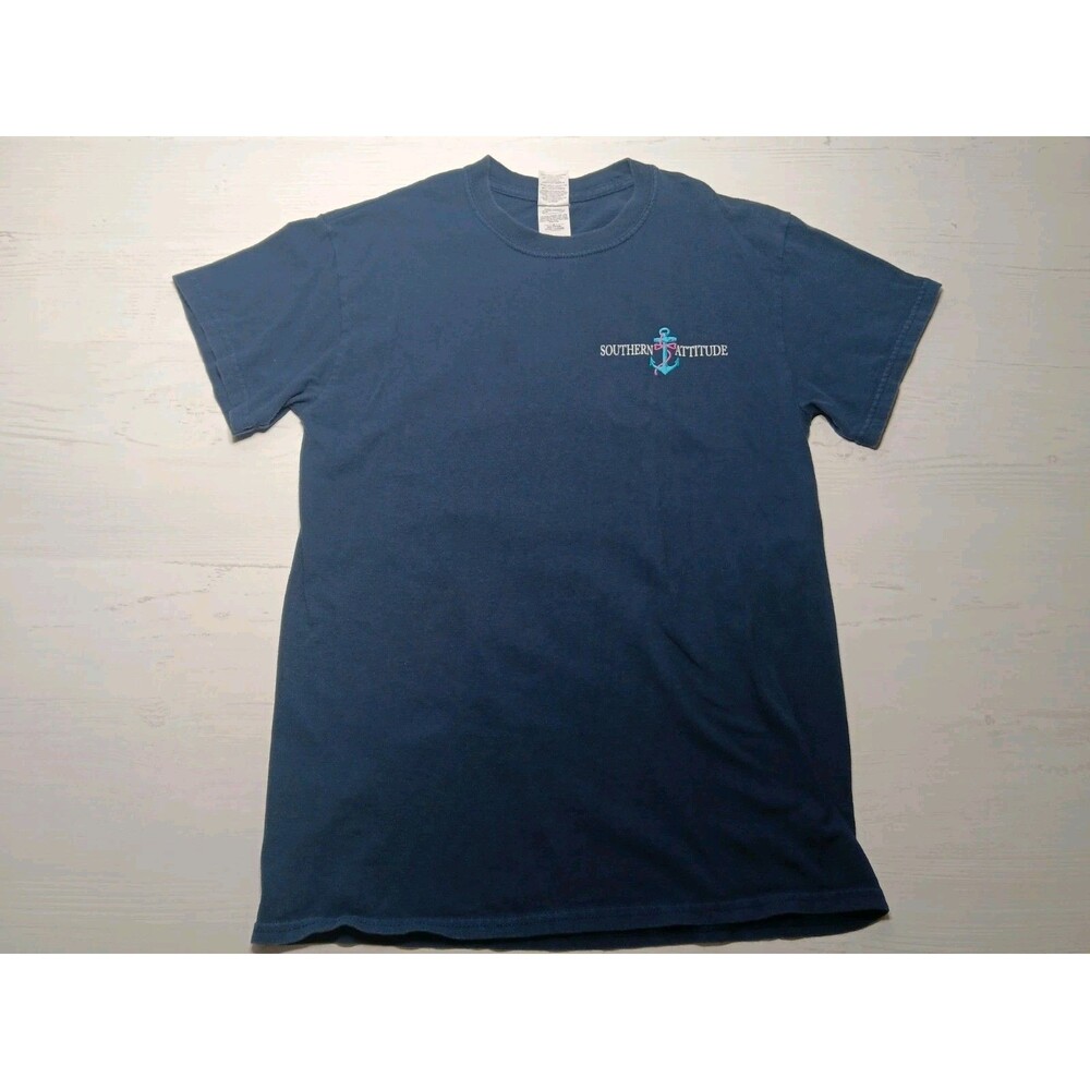 Southern Attitude Graphic T-Shirt Small Blue Little Sweet Little Salty Anchor